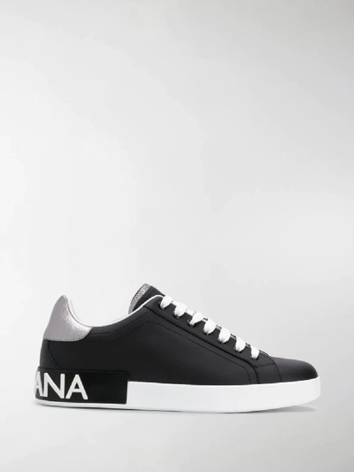 Shop Dolce & Gabbana Colour Block Lace-up Sneakers In Black
