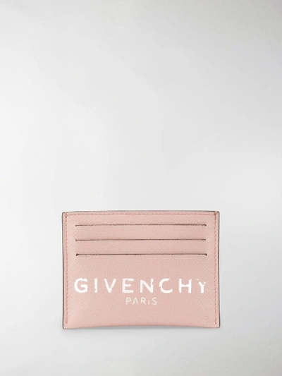 Shop Givenchy Vintage-effect Logo Cardholder In Pink
