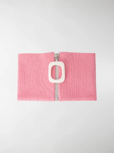 Shop Jw Anderson Ribbed Knit Collar In Pink