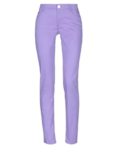 Shop Trussardi Jeans Casual Pants In Light Purple