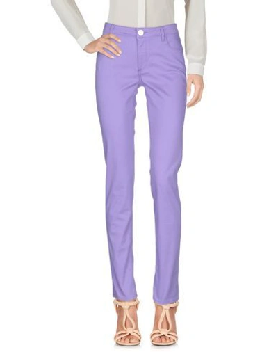 Shop Trussardi Jeans Casual Pants In Light Purple