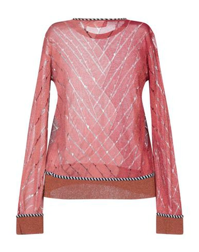 Shop Peter Pilotto Woman Sweater Brick Red Size M Viscose, Polyester, Polyamide