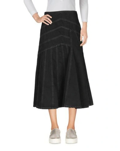 Shop Miu Miu Denim Skirt In Black