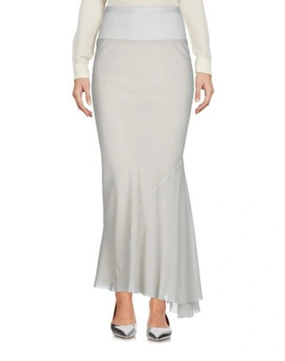 Shop Rick Owens Long Skirts In Light Grey