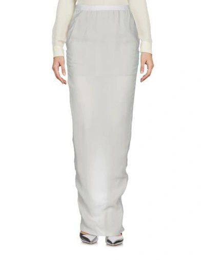 Shop Rick Owens Long Skirts In Light Grey