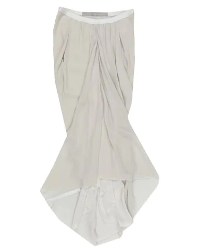 Shop Rick Owens Woman Midi Skirt Light Grey Size 6 Silk