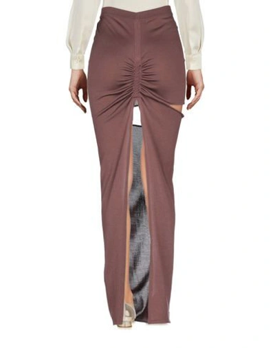 Shop Rick Owens Maxi Skirts In Cocoa