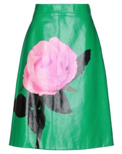 Shop Prada 3/4 Length Skirts In Green