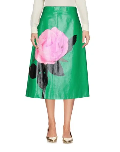 Shop Prada 3/4 Length Skirts In Green