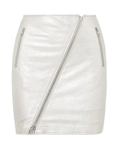 Shop Current Elliott Current/elliott Woman Mini Skirt Silver Size 28 Calfskin