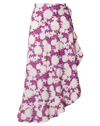Shop Miguelina Long Skirts In Purple