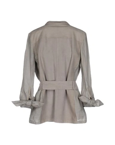 Shop Armani Collezioni Linen Shirt In Light Grey