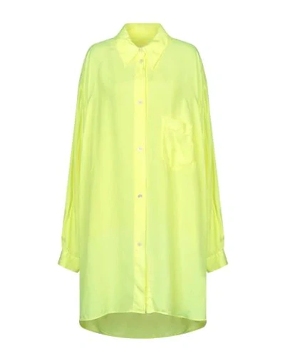 Shop Mm6 Maison Margiela Solid Color Shirts & Blouses In Yellow