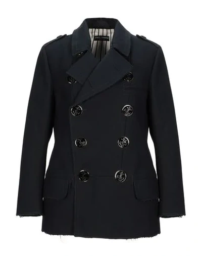 Shop Dolce & Gabbana Coat In Dark Blue