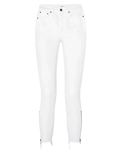 Shop Grlfrnd Woman Jeans White Size 24 Cotton, Polyurethane