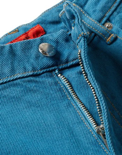 Shop Eckhaus Latta Woman Jeans Turquoise Size 26 Cotton In Blue