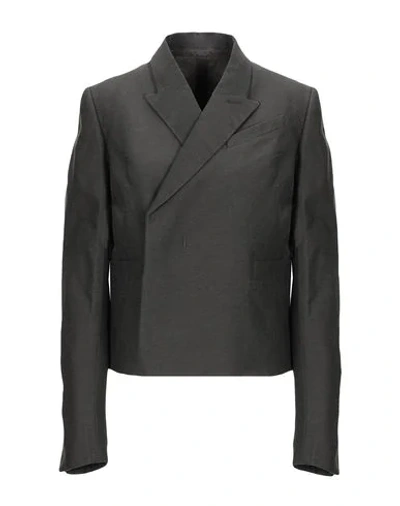 Shop Rick Owens Suit Jackets In Steel Grey