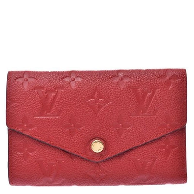 Louis Vuitton Clémence Wallet Navy / Red Monogram Empreinte