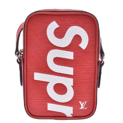 Pre-owned Louis Vuitton Red Epi Leather Danube Supreme Collaboration Bag