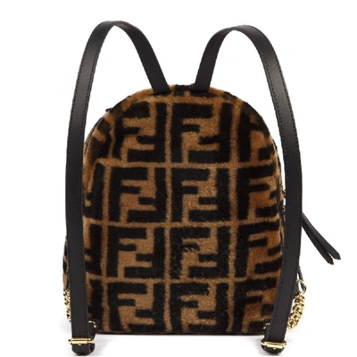 Shop Fendi Mini Backpack In Mutton Leather With Ff Monogram In Black