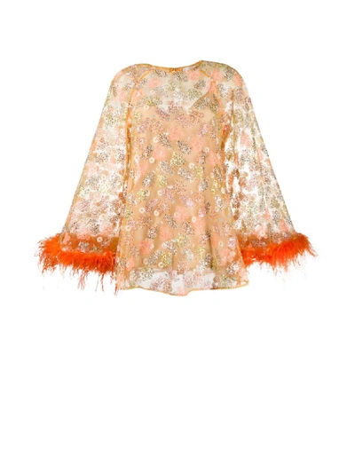 Shop Alice Mccall Sequin Embellished Dress In Orange