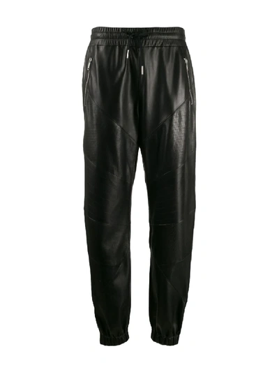 Shop Givenchy Zip Pocket Leather Trousers In Black