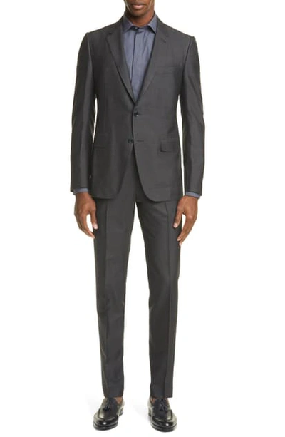 Shop Ermenegildo Zegna Classic Fit Solid Silk & Wool Suit In Charcoal