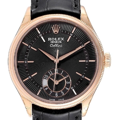 Shop Rolex Cellini Dual Time Everose Rose Gold Mens Watch 50525 Unworn In Not Applicable