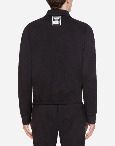 Shop Dolce & Gabbana Zip-up Sweater With Patch In Black