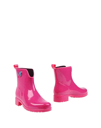 Shop M Missoni Ankle Boots In Fuchsia