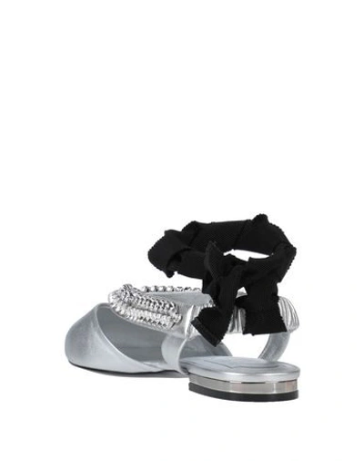 Shop Roger Vivier Woman Ballet Flats Silver Size 6.5 Soft Leather, Textile Fibers