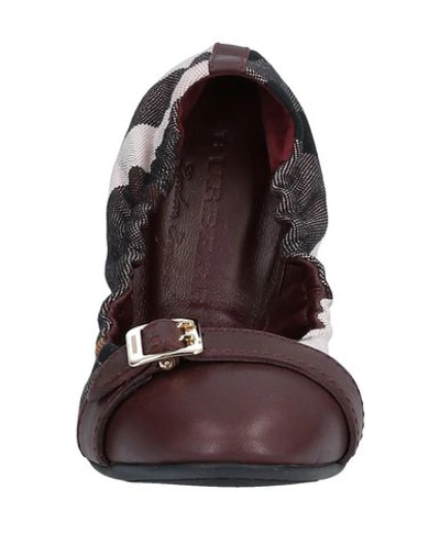 Shop Burberry Ballet Flats In Maroon