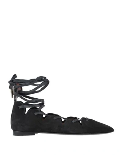 Shop Burberry Ballet Flats In Black