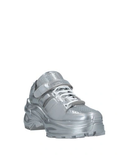 Shop Maison Margiela Woman Sneakers Silver Size 6 Textile Fibers