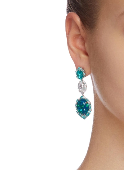 Shop Anabela Chan 'paraiba Ocean' Diamond Gemstone Earrings In Multi-colour
