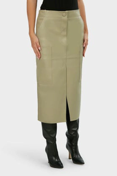 Shop Petar Petrov Ria Leather Pencil Skirt In Beige