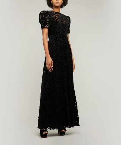 Shop The Vampire's Wife Night Sparrow Flocked Dress In Black