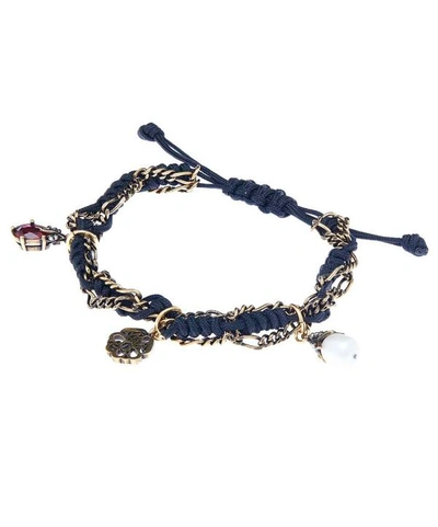 Shop Alexander Mcqueen Gold-tone Friendship Charm Bracelet In Black