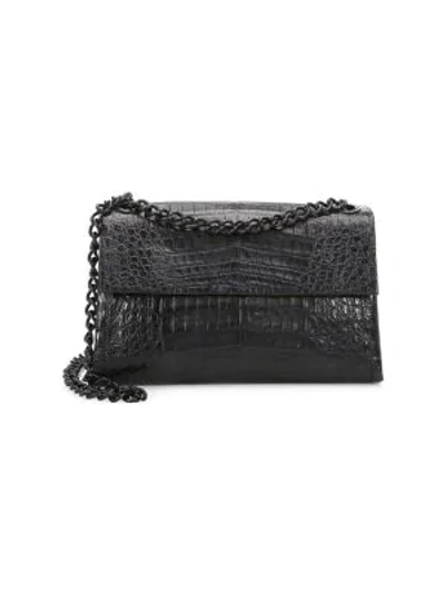 Shop Nancy Gonzalez Women's Madison Crocodile Shoulder Bag In Black