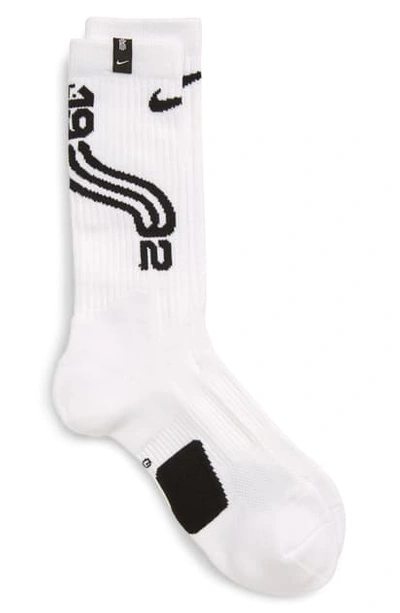 Shop Nike Lebron Elite Performance Crew Socks In Light Bone/ Team Orange / Tan