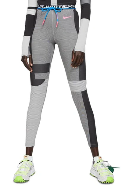 Nike x off-white women's easy run tight - oil grey/vast top grey