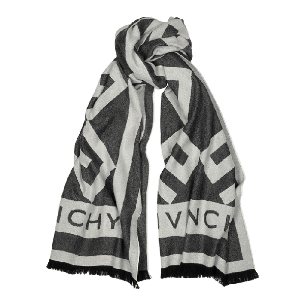 black and white cashmere scarf