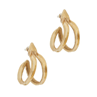 Shop Ariana Boussard-reifel Double Kiki Brass Hoop Earrings In Gold