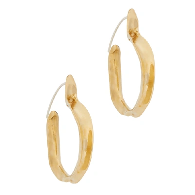 Shop Ariana Boussard-reifel Kiki Brass Hoop Earrings In Gold