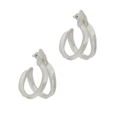Shop Ariana Boussard-reifel Double Kiki Sterling Silver Hoop Earrings