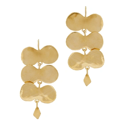 Shop Ariana Boussard-reifel Palomas Brass Drop Earrings In Gold