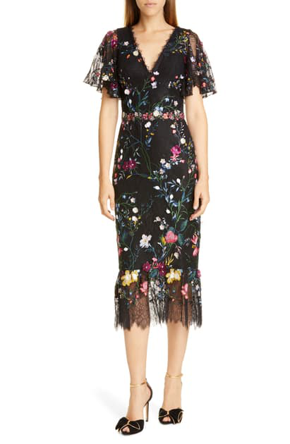 marchesa notte lace cocktail dress