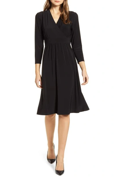 Shop Anne Klein Matte Jersey Fit & Flare Dress In Anne Black