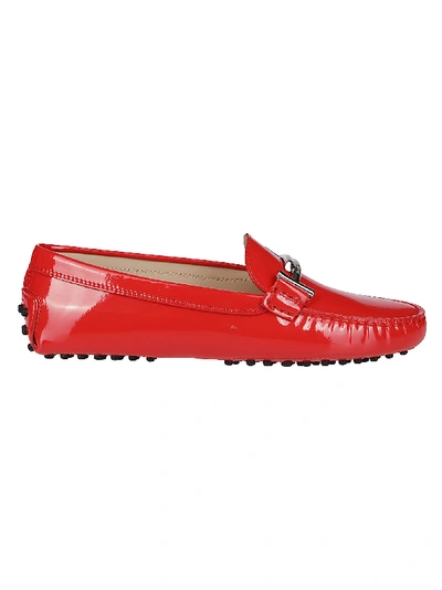 Shop Tod's T- Bar Loafers In Red