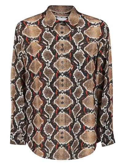 Shop Burberry Multicolor Silk Shirt In Python